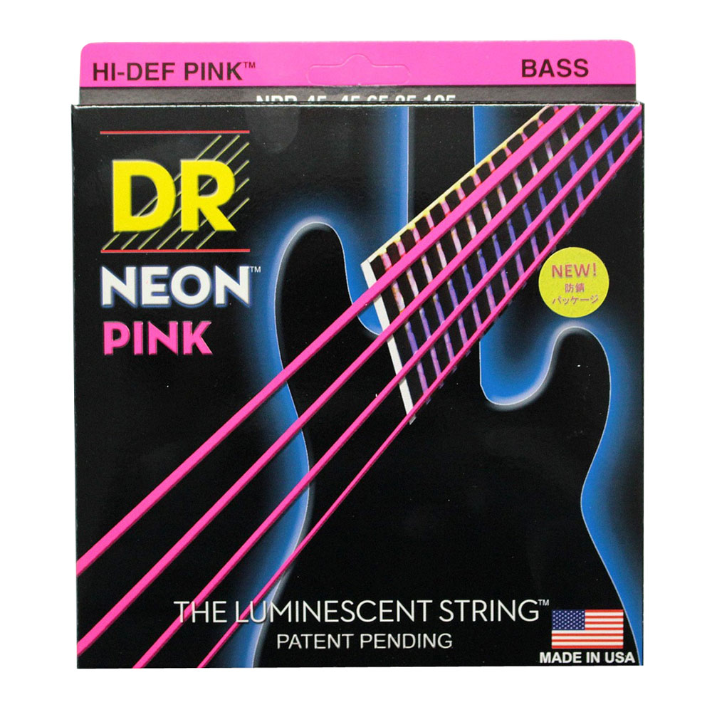 DR NEON Hi-Def PINK MEDIUM NPB-45 エレキベース弦×2セット