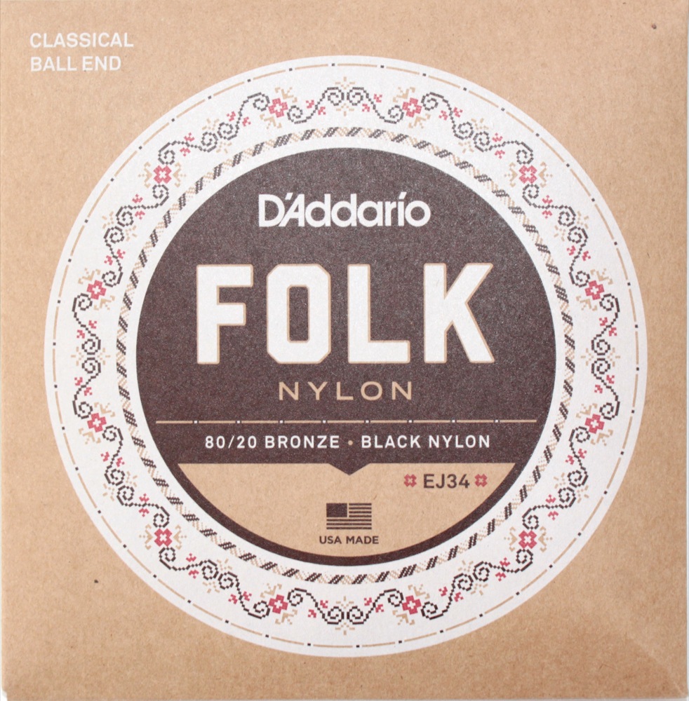 D'Addario FOLK NYLON EJ34×5SET ボールエンド付きクラシックギター弦