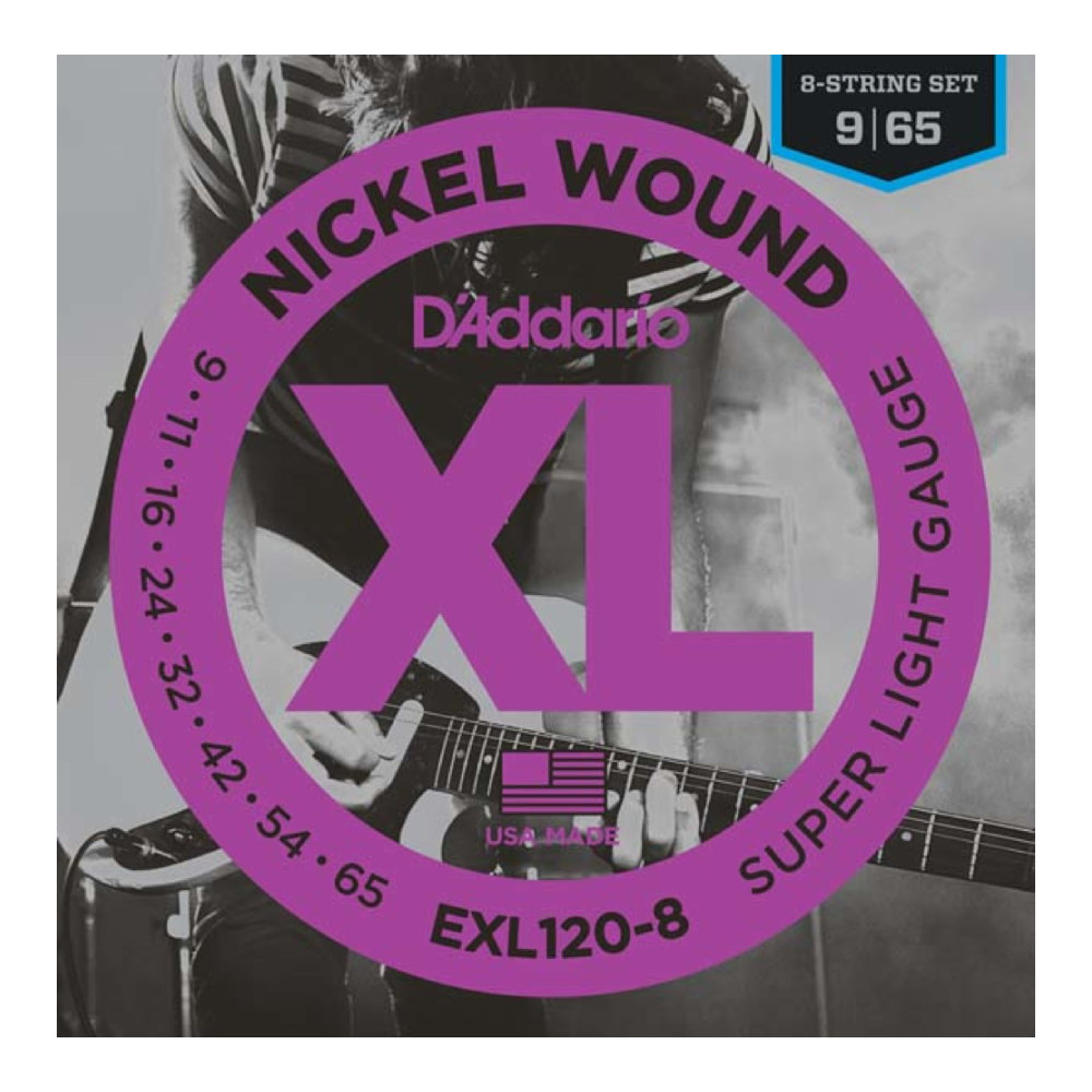 D'Addario EXL120-8 8弦エレキギター弦×5セット