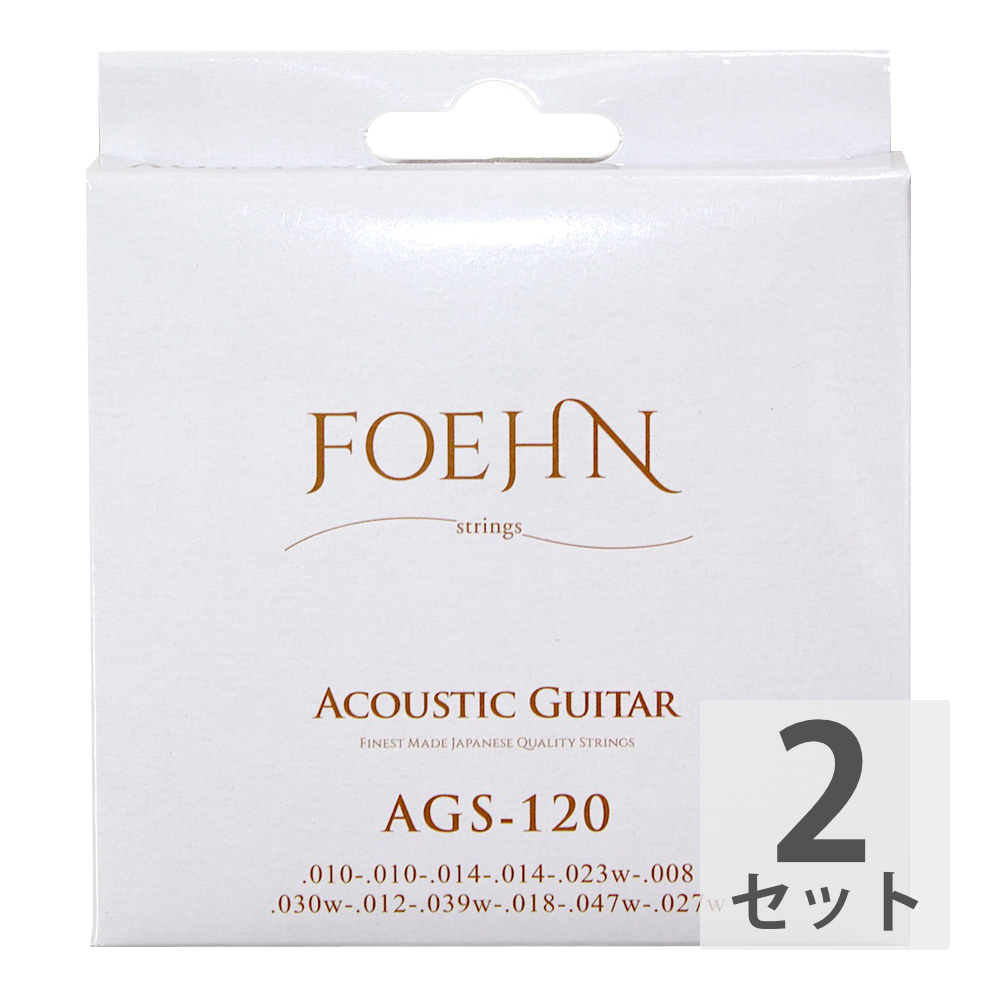 FOEHN AGS-120×2セット Acoustic Guitar Strings 12strings Light 80/20 Bronze 12弦アコースティックギター弦