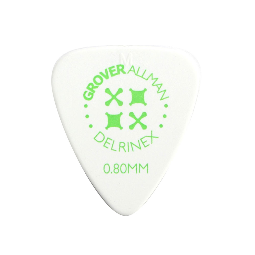 Grover Allman Delrinex White ISO 0.80mm PPD5405 ギターピック×10枚