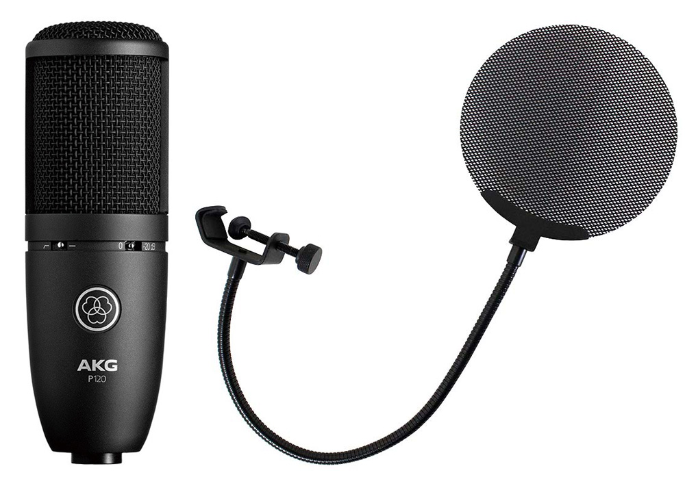 AKG P120 Project Studio Line メタルポップフィルター付き コンデンサーマイクロフォン