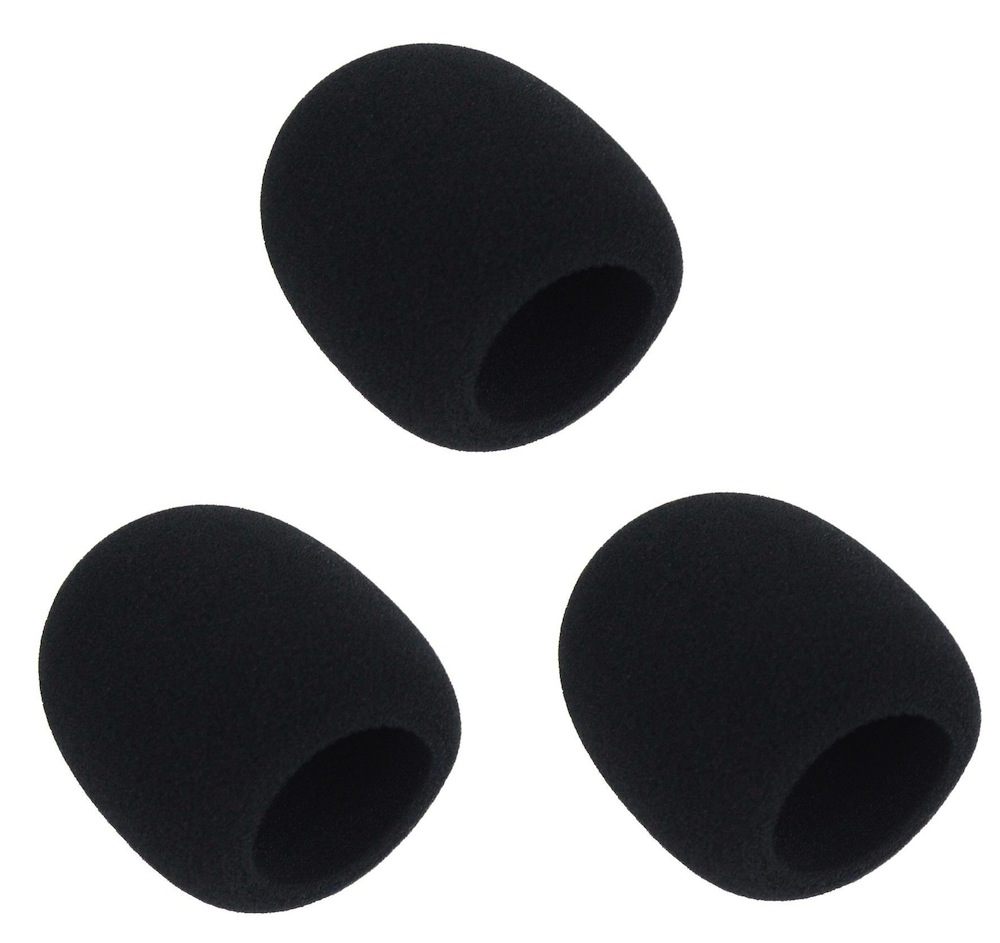 iSK W-50 BK マイクスポンジ 風防 ウィンドスクリーン×3セット