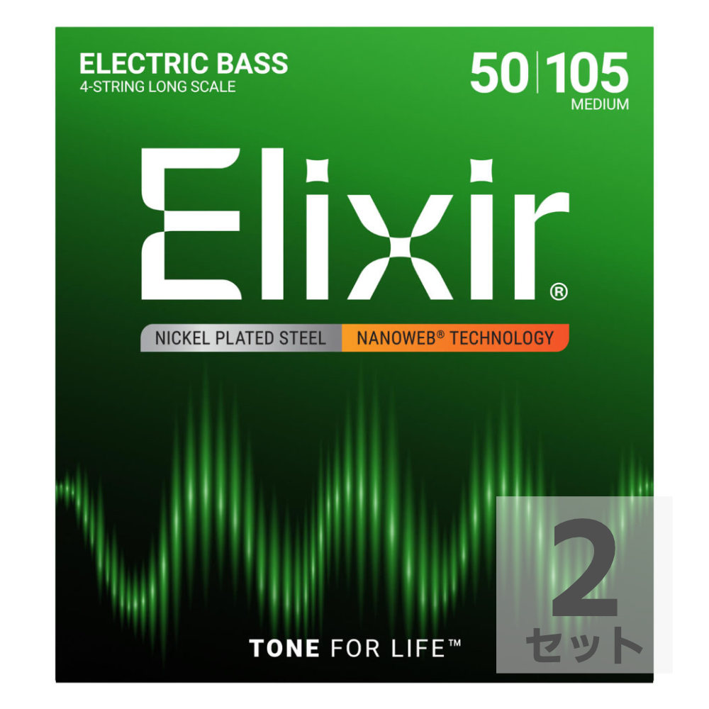 ELIXIR 14102/NANOWEB/BASS/Medium ベース弦 ×2SET