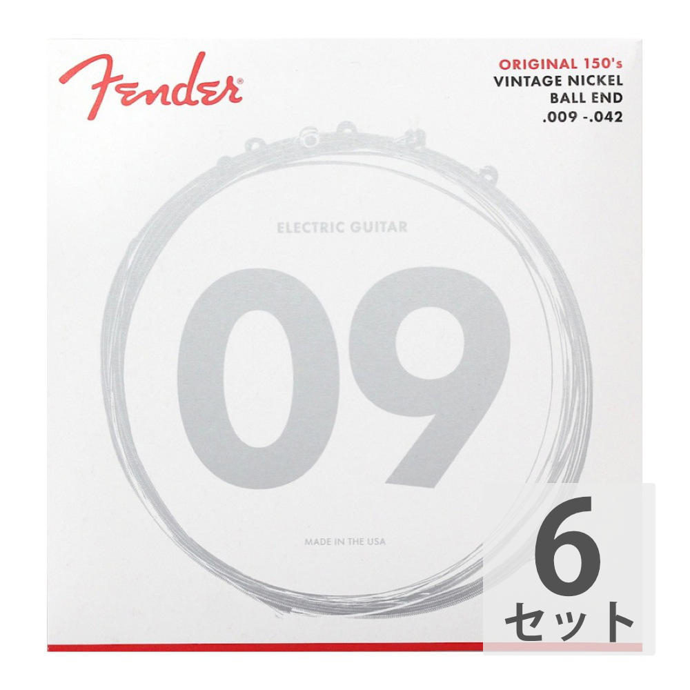 Fender Original Pure Nickel 150L 9-42 エレキギター弦×6セット