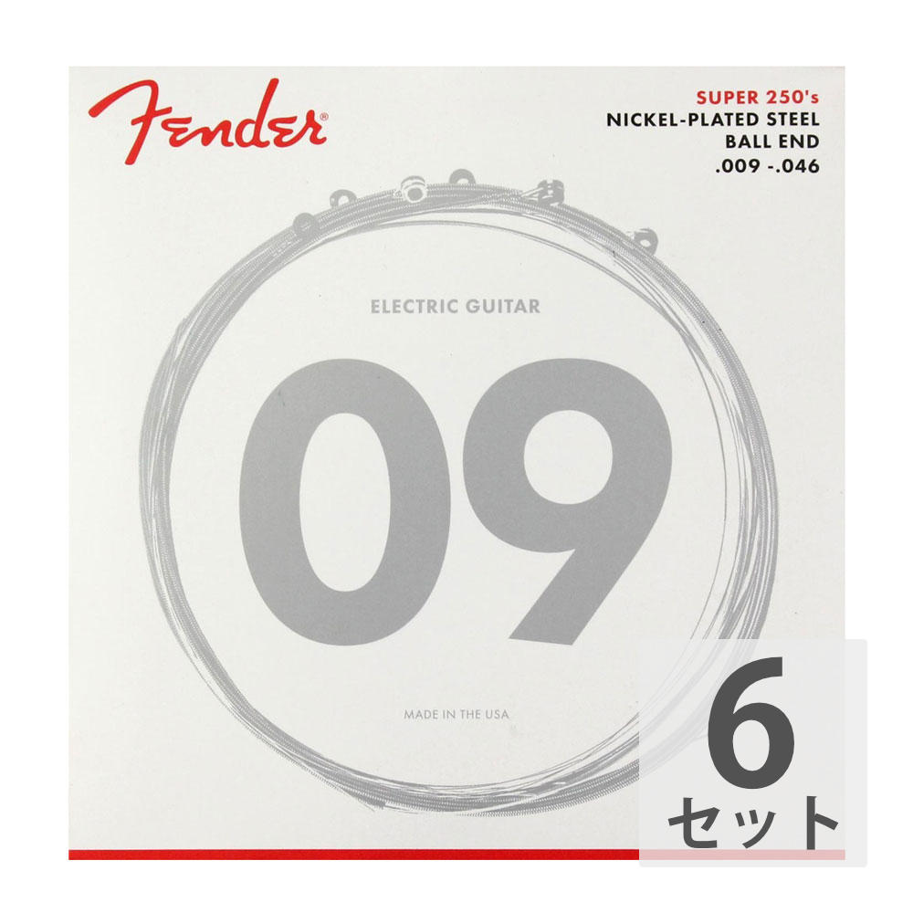 Fender Super 250’s Nickel-Plated Steel 250LR 9-46 エレキギター弦×6セット