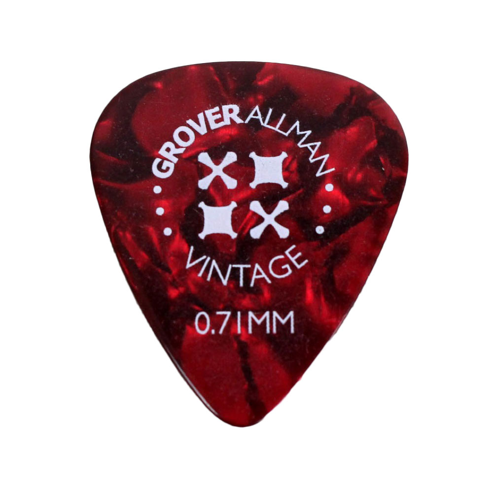 Grover Allman Vintage Celluloid Red 0.71mm PPV5008 ギターピック×30枚