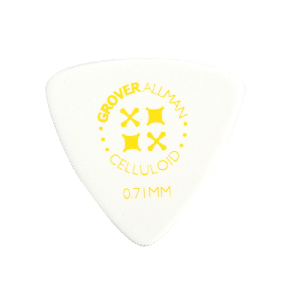 Grover Allman Celluloid White Large Triangle 0.71mm PPC4305 ギターピック×30枚