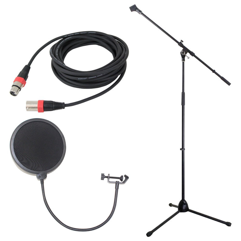 Dicon Audio MS-003 マイクスタンド PF1 ポップフィルター LM203-3 マイクケーブル XLRオス-メス 3メートル マイクアクセサリ 3点セット