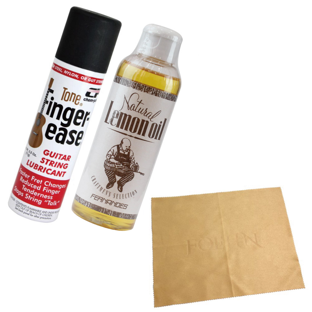 FERNANDES レモンオイル TONE FINGER-EASE フィンガーイーズ FOEHN ギタークロス 3点セット