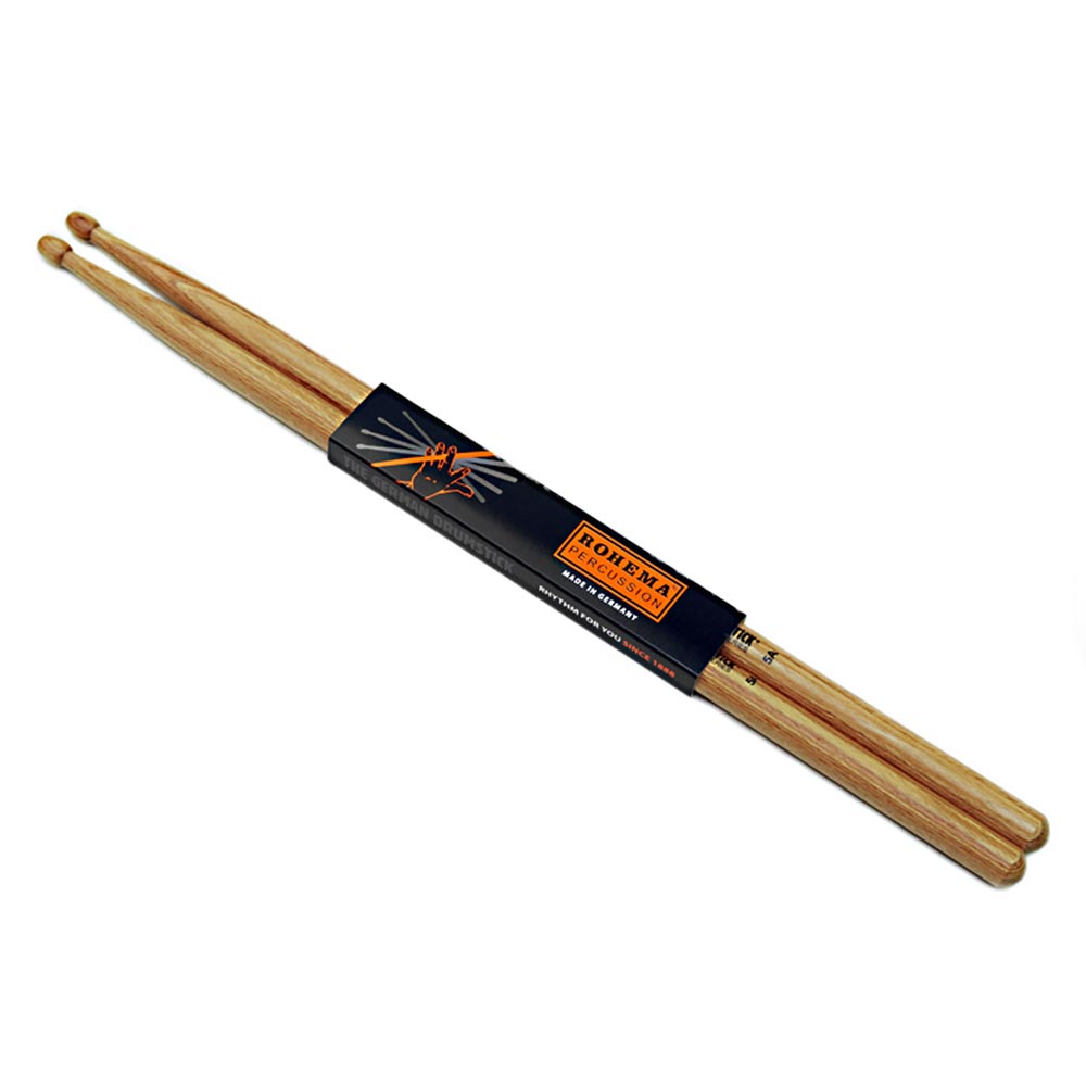 ROHEMA 61323/3 5A-H Hornwood シリーズ ドラムスティック×5セット