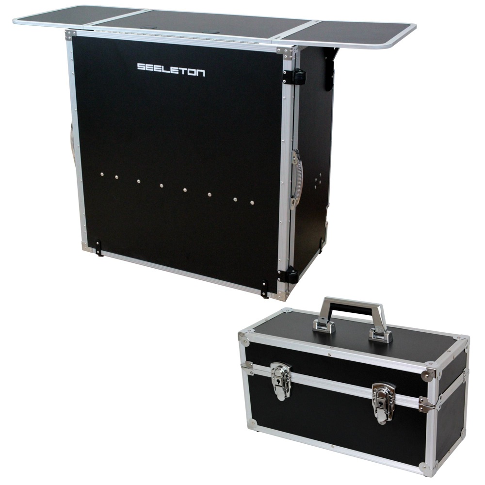 SEELETON SDJT 折りたたみ式 DJテーブル Dicon Audio DEC-30BL 7インチレコードケース 2点セット