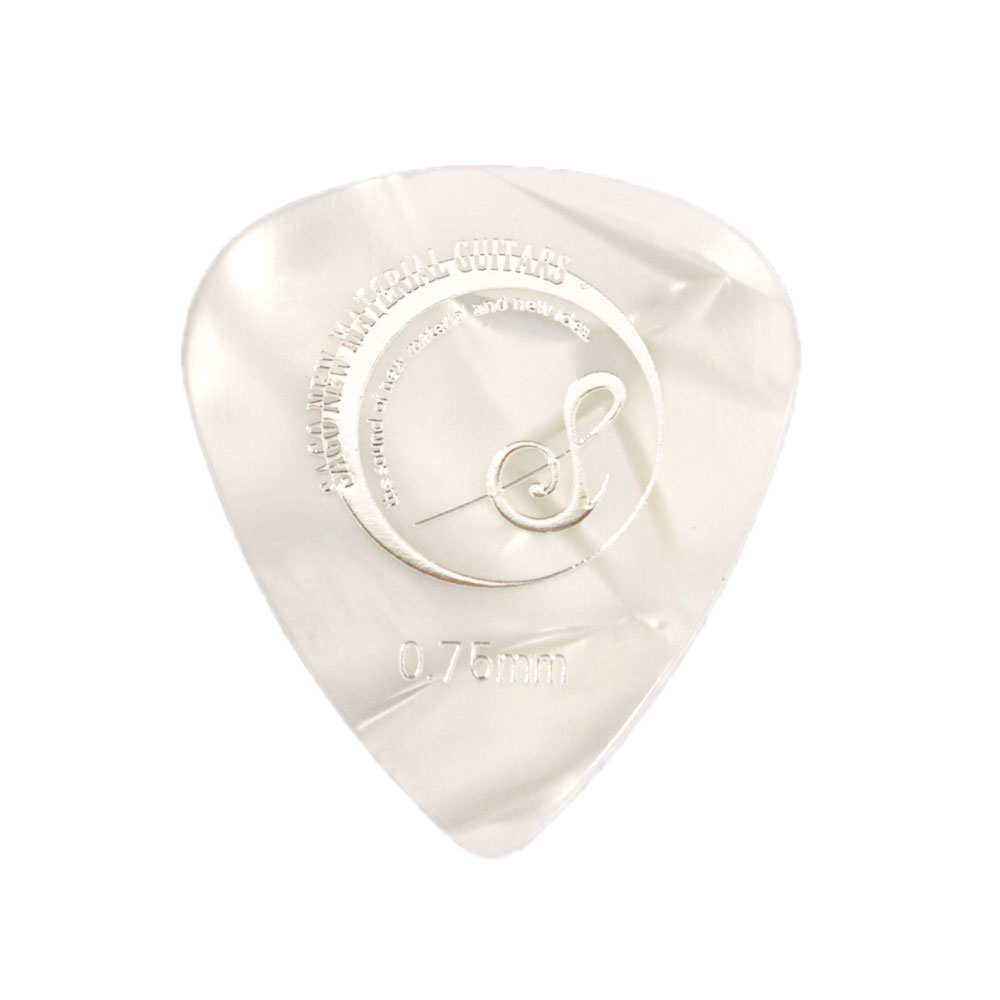 Sago Original Guitar Pick Teardrop 0.75mm White Pearl Cellulose ピック×10枚