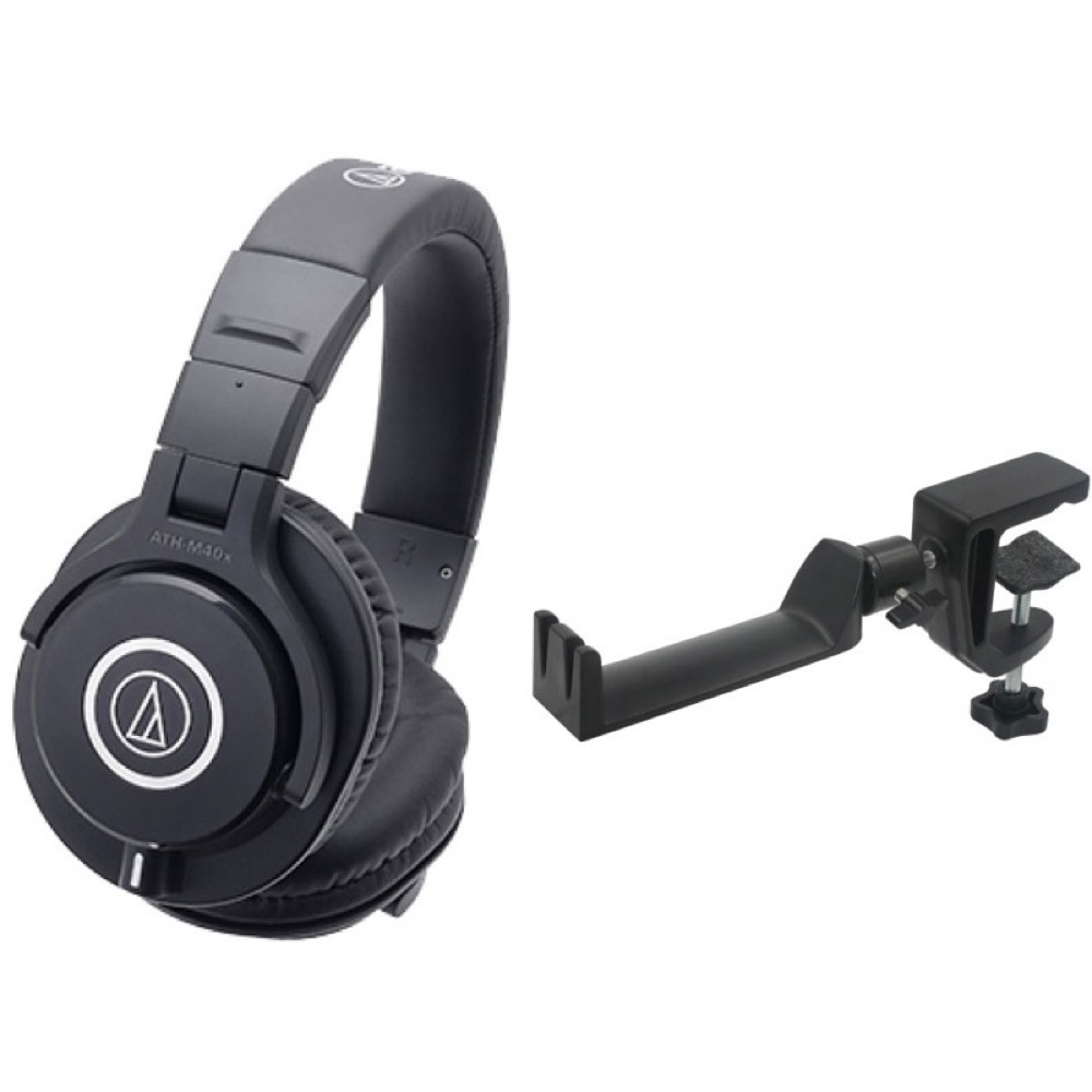 AUDIO-TECHNICA ATH-M40x プロフェッショナルモニターヘッドホン SEELETON SMH-1 マルチアングル ヘッドホンハンガー 2点セット