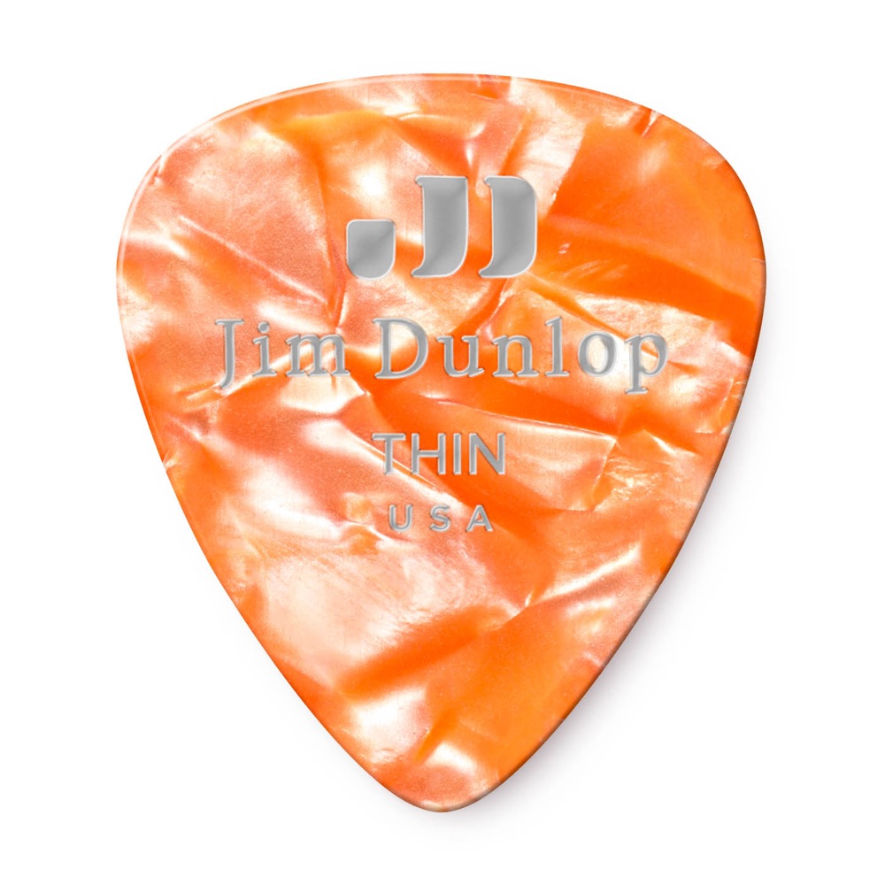JIM DUNLOP 483 Genuine Celluloid Orange Pearloid Thin ギターピック×36枚