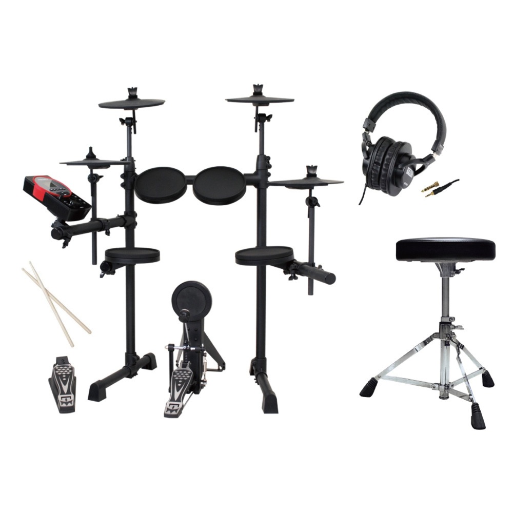 MEDELI DD610J DIY KIT 電子ドラム & DD610J用拡張シンバルパッド & YAMAHA DS550U ドラムスツール & SD GAZER SDG-H5000 モニターヘッドホン付きセット