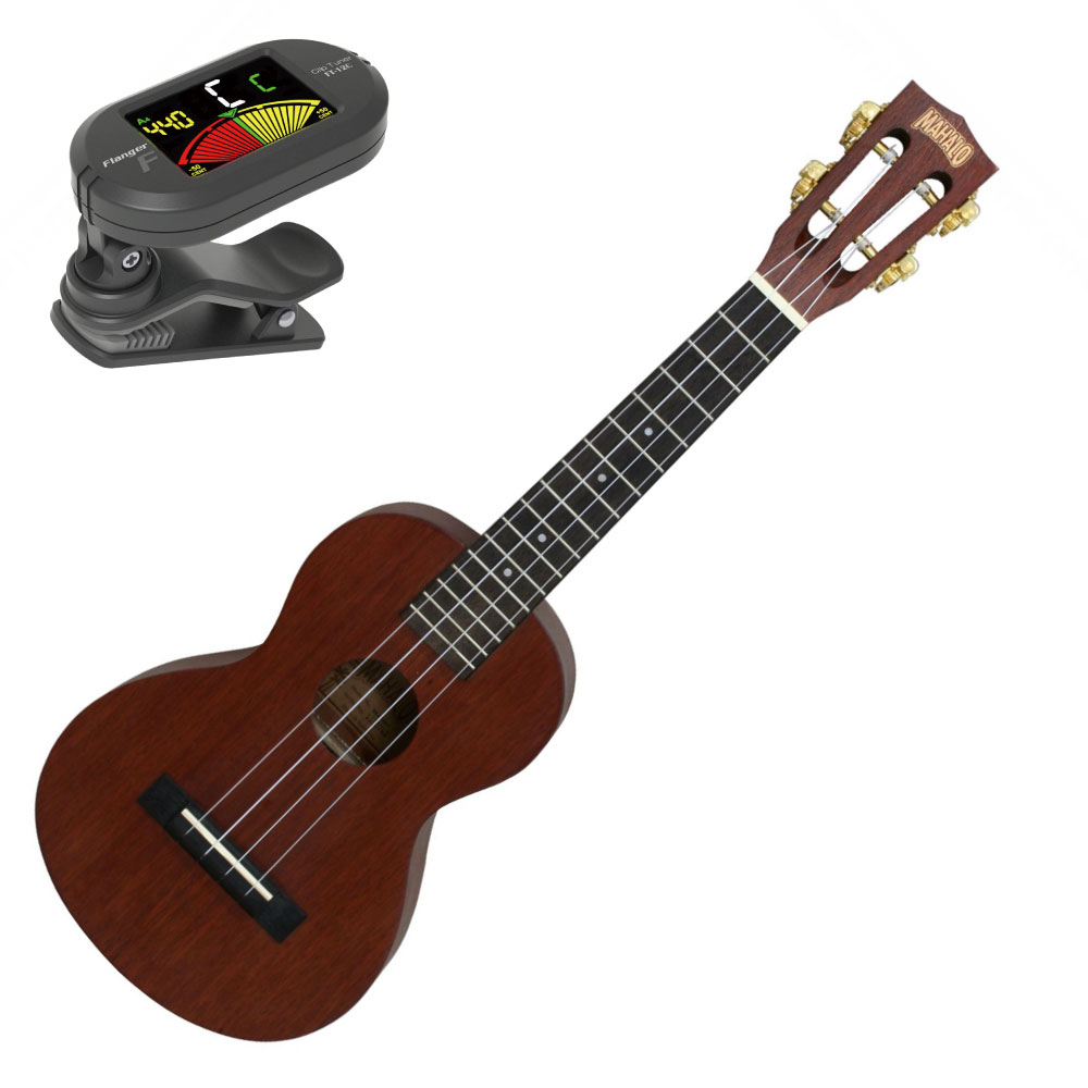 MAHALO MJ2 TBR コンサートウクレレ クリップチューナー付き