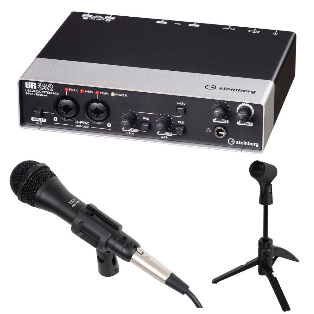 Steinberg Ur242 4 2 Usbオーディオインターフェース Isk Dm 3600 ダイナミックマイク マイクケーブル 卓上マイクスタンド 付きセット 24 Bit 192khz対応 4in 2out Usbオーディオif Chuya Online Com 全国どこでも送料無料の楽器店