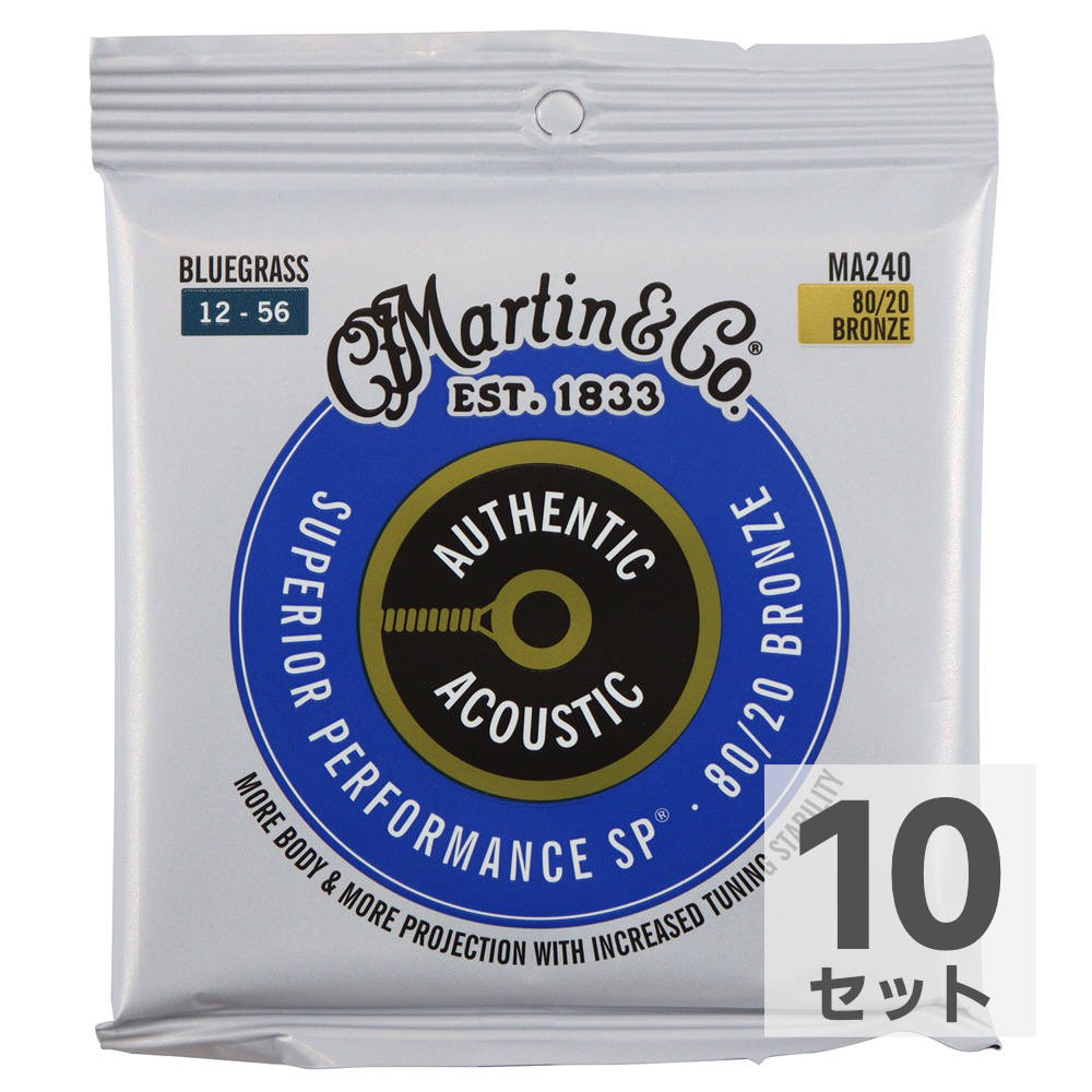 MARTIN MA240 Superior Performance Bronze Bluegrass アコースティックギター弦×10セット