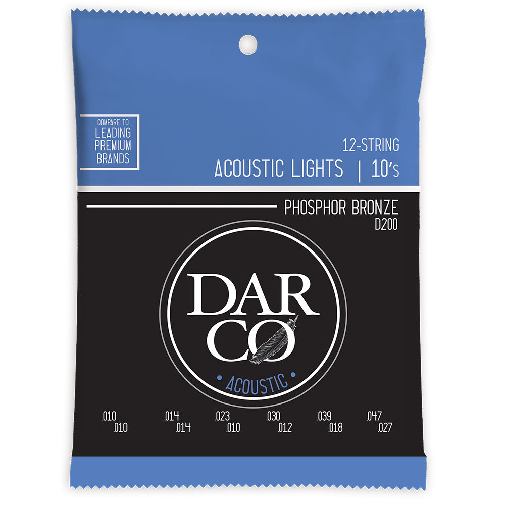 Darco D200 Acoustic Phospher Bronze Light 12弦用アコースティックギター弦×10セット