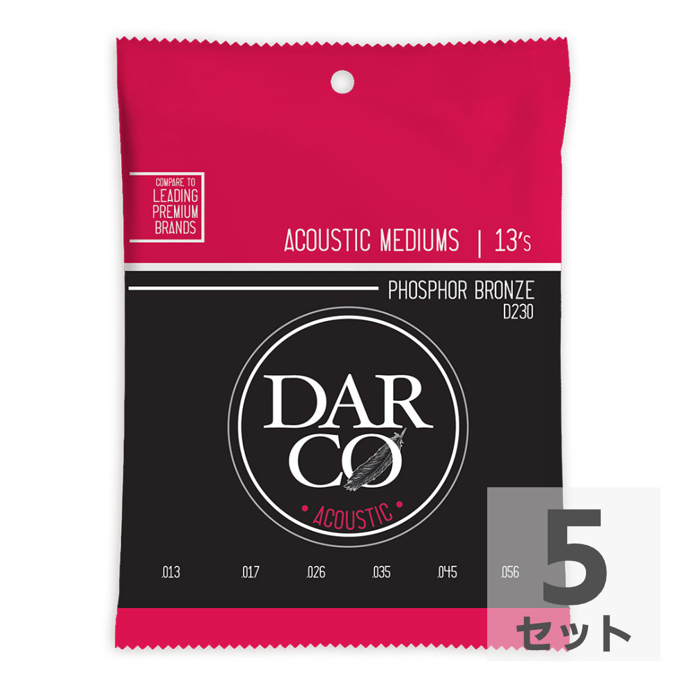 Darco D230 Acoustic Phospher Bronze Medium アコースティックギター弦×5セット
