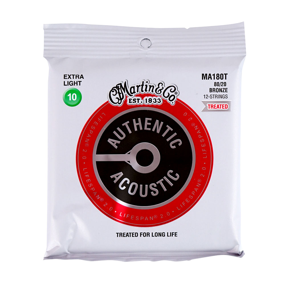 MARTIN MA180T Treated with Lifespan Bronze Extra Light 12弦用アコースティックギター弦×10セット