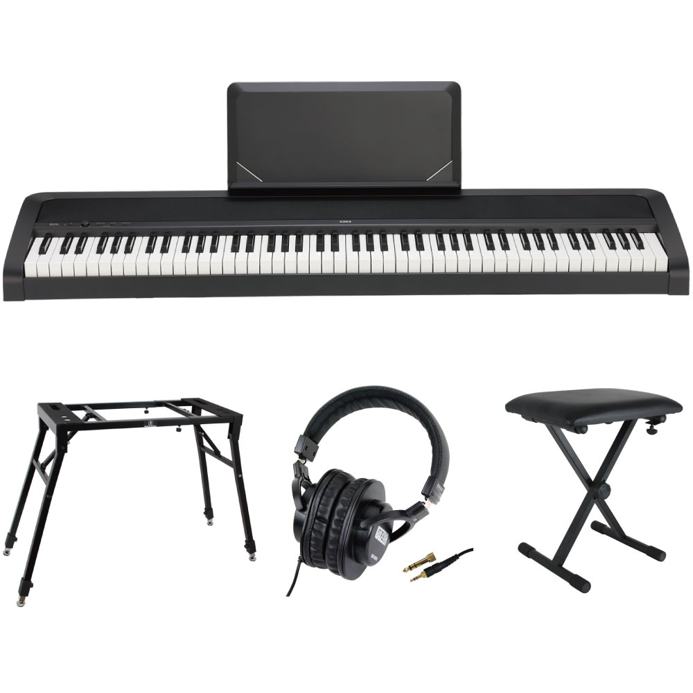 KORG B2N BK 電子ピアノ Dicon Audio 4本脚型 キーボードスタンド ベンチ ヘッドホン 4点セット