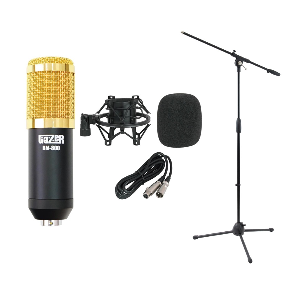 SD GAZER BM-800 Black コンデンサーマイク Dicon Audio MS-101 ブームマイクスタンド セット