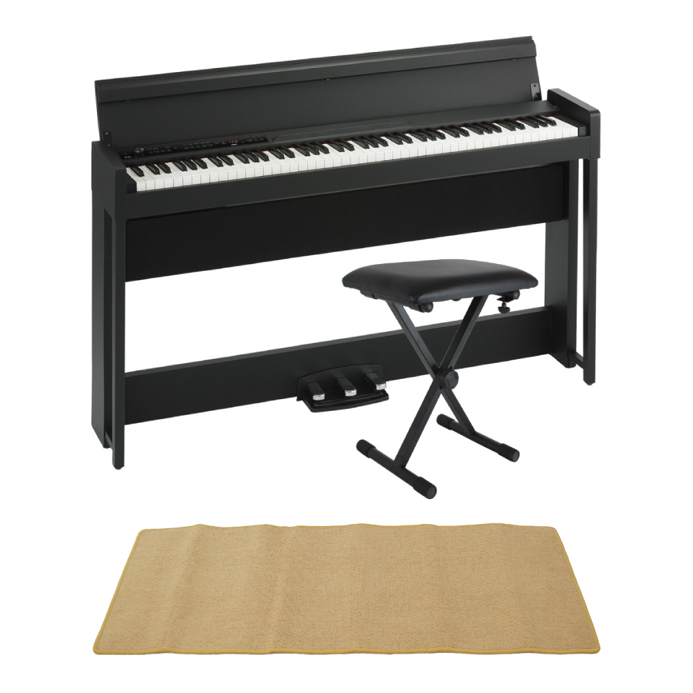 KORG C1 AIR BK 電子ピアノ Dicon Audio SB-001 キーボードベンチ ピアノマット(クリーム)付きセット