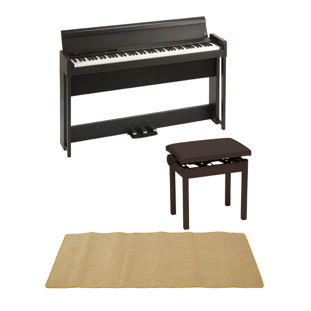 KORG C1 AIR BR 電子ピアノ KORG PC-300BR キーボードベンチ ピアノマット(クリーム)付きセット