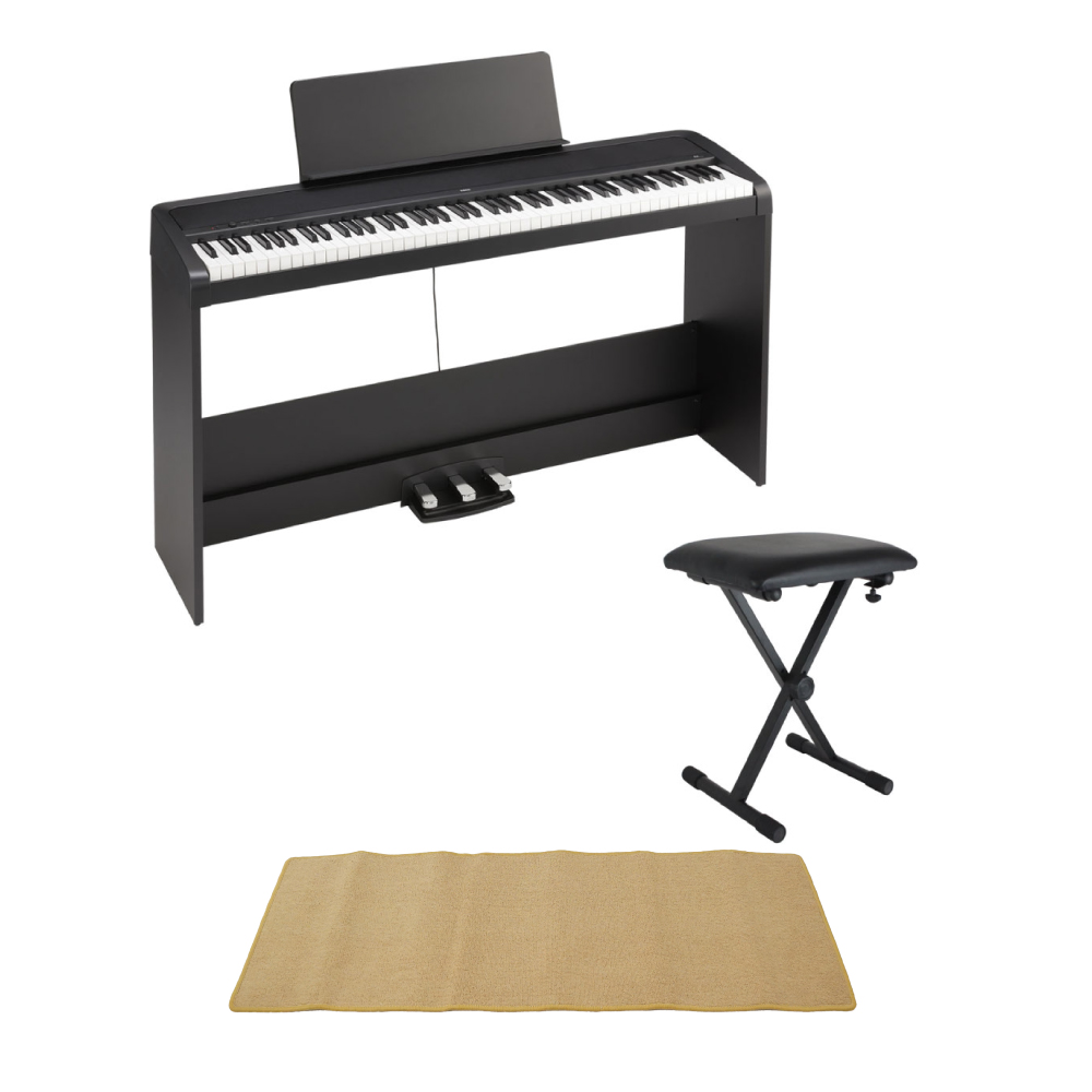 KORG B2SP BK 電子ピアノ X型イス ピアノマット(クリーム)付きセット