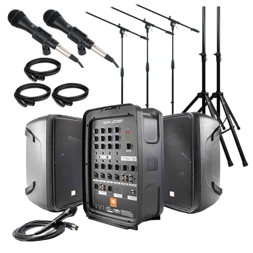 JBL PROFESSIONAL EON208P スピーカースタンド×2 ブームマイクスタンド 