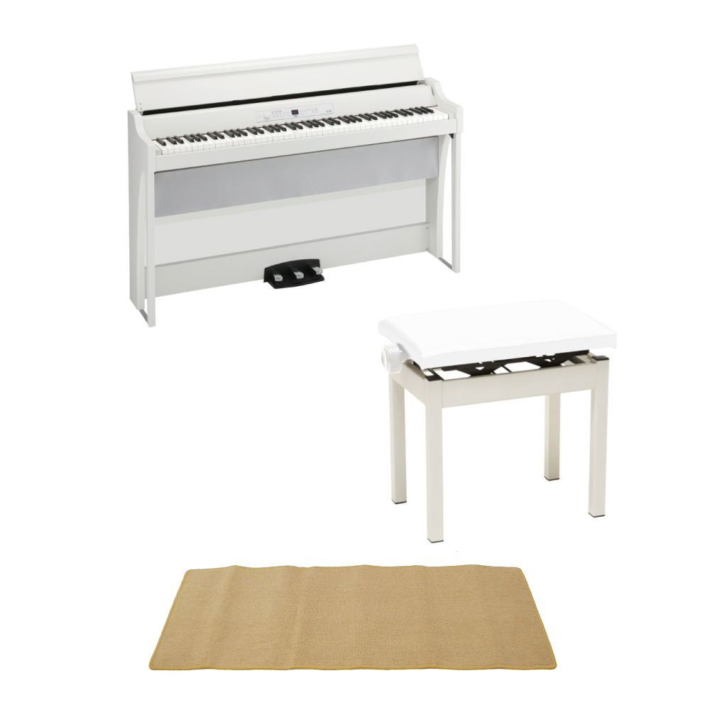 KORG G1B AIR WH 電子ピアノ PC-300WH キーボードベンチ ピアノマット(クリーム)付きセット