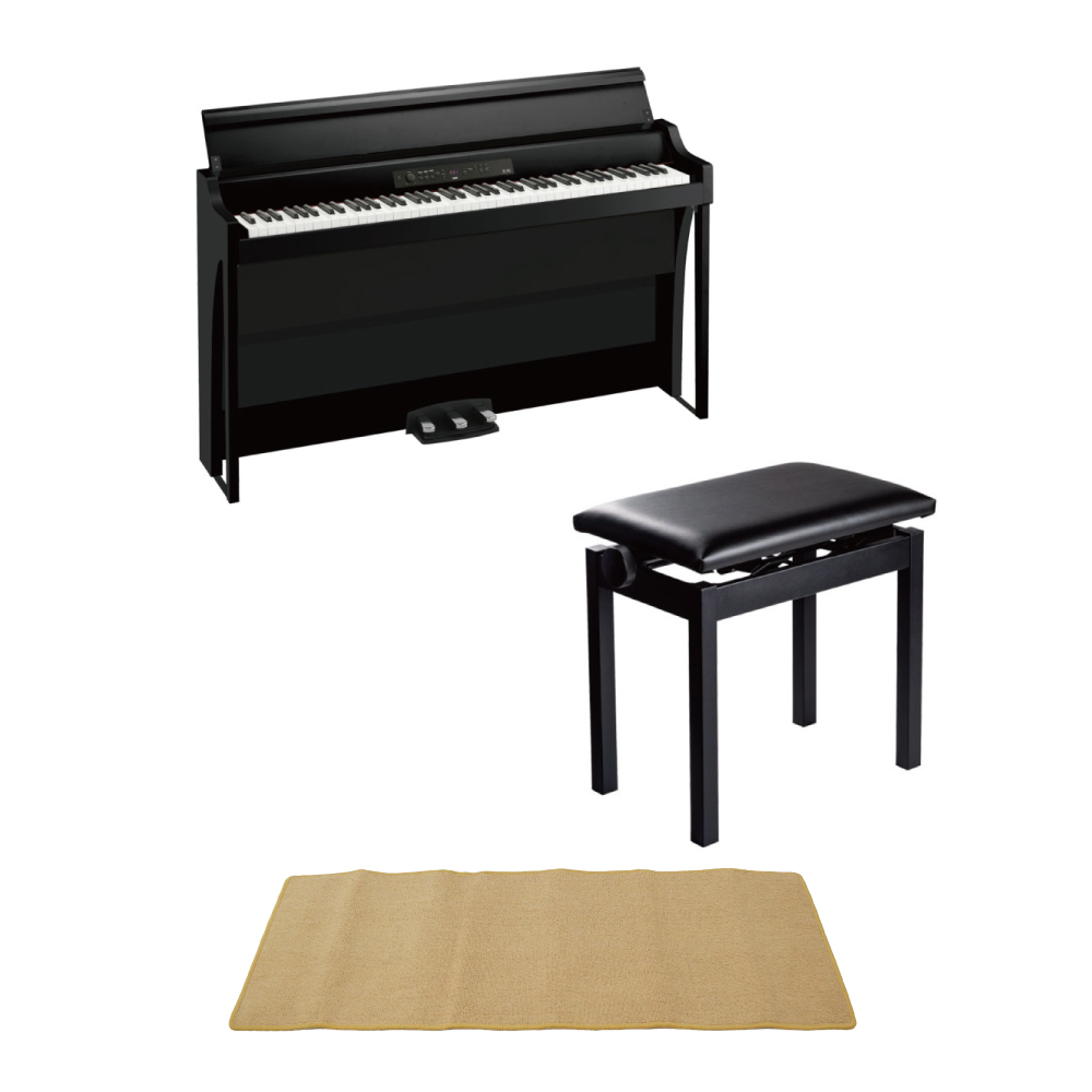 KORG G1B AIR BK 電子ピアノ PC-300BK キーボードベンチ ピアノマット(クリーム)付きセット