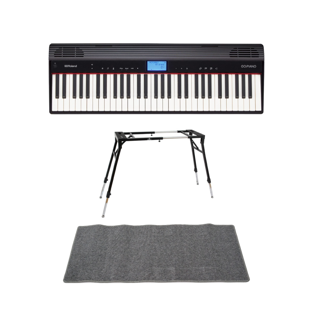 ROLAND GO-61P GO:PIANO エントリーキーボード 4本脚型スタンド ピアノマット(グレイ)付きセット