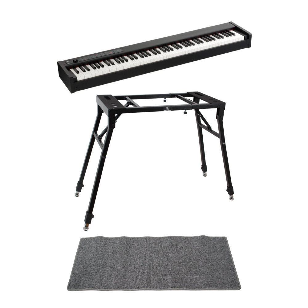 コルグ KORG D1 DIGITAL PIANO 電子ピアノ 4本脚スタンド ピアノマット (グレイ)付きセット(本格派RH3鍵盤をスリムなボディーに搭載したステージピアノ) 全国どこでも送料無料の楽器店