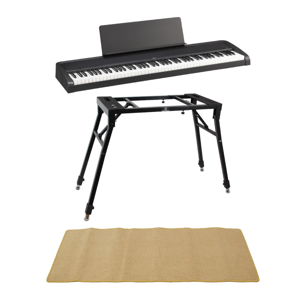 コルグ KORG B2 BK 電子ピアノ Dicon Audio KS-060 4本脚型 キーボードスタンド ピアノマット(クリーム)付きセット(コルグ  12音色収録 ビギナー向けデジタルピアノ) 全国どこでも送料無料の楽器店