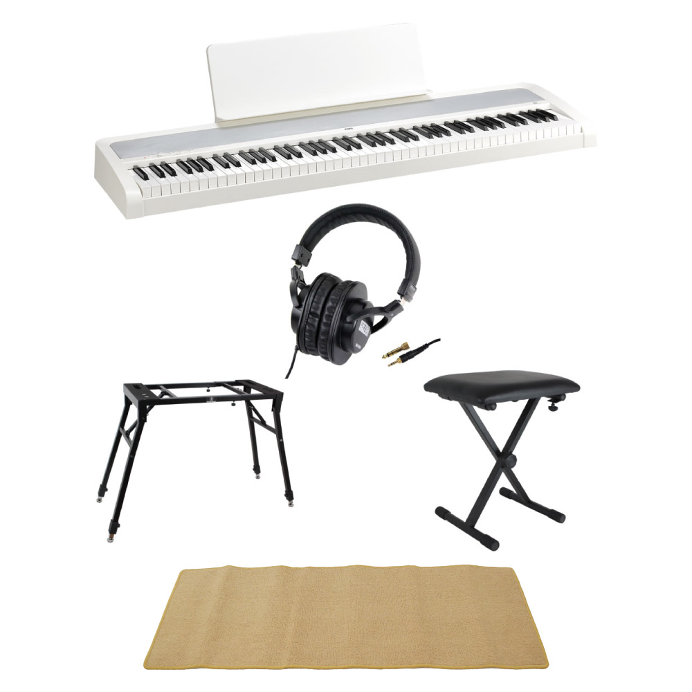 KORG B2 WH 電子ピアノ Dicon Audio 4本脚型 キーボードスタンド＆ベンチ SD GAZERヘッドホン ピアノマット(クリーム)付きセット
