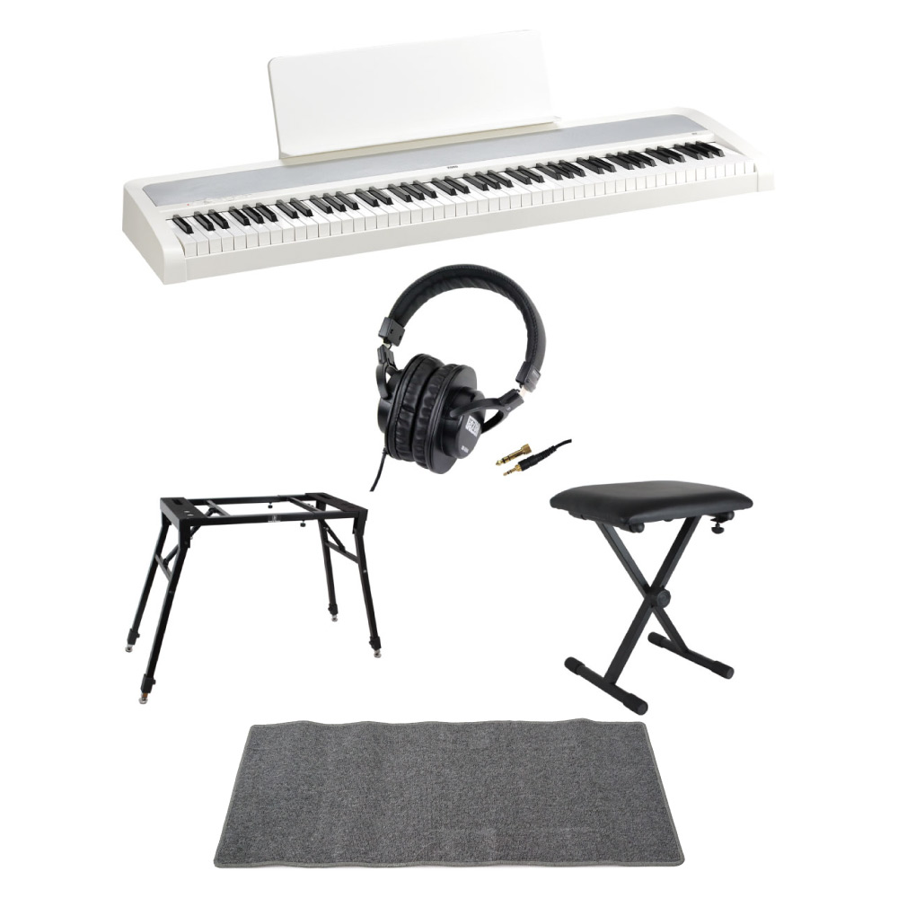 KORG B2 WH 電子ピアノ Dicon Audio 4本脚型 キーボードスタンド＆ベンチ SD GAZERヘッドホン ピアノマット(グレイ)付きセット