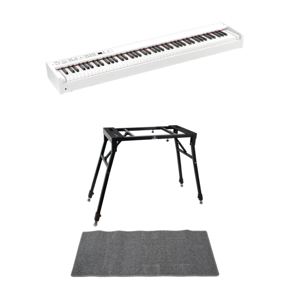 KORG D1 WH DIGITAL PIANO 電子ピアノ ホワイトカラー 4本脚スタンド ピアノマット(グレイ)付きセット