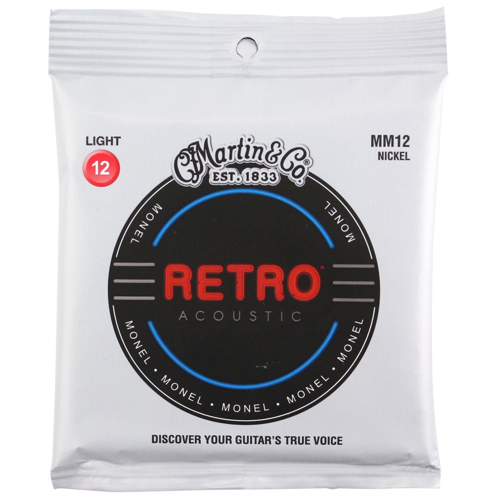 MARTIN MM12 Retro Acoustic Monel Nickel Light アコースティックギター弦 ×3セット