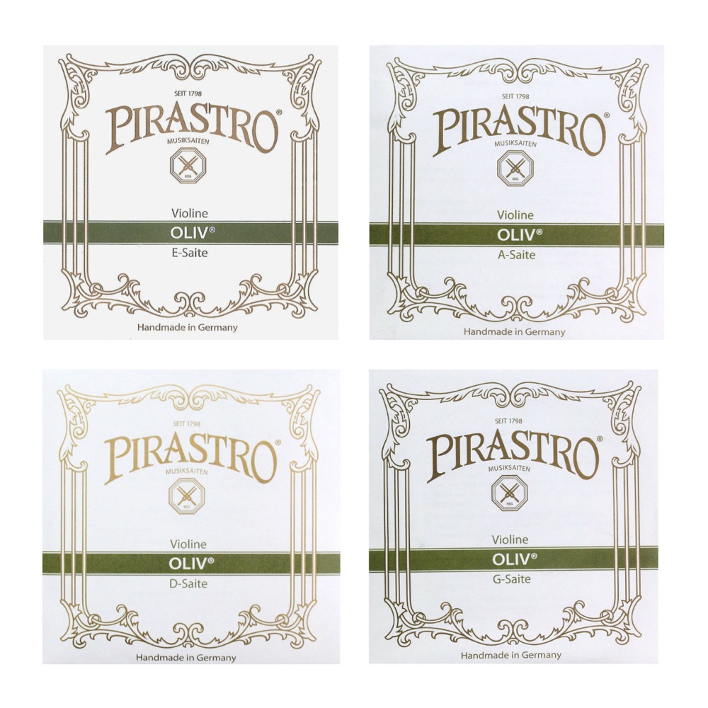 PIRASTRO OLIV 4/4サイズ用 バイオリン弦セット E線ループエンド D線ガットシルバー巻
