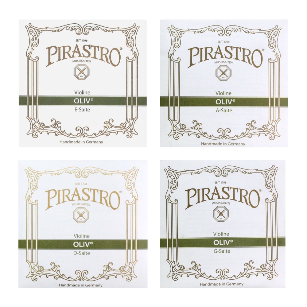 PIRASTRO OLIV 4/4サイズ用 バイオリン弦セット E線ループエンド D線ガットシルバー巻