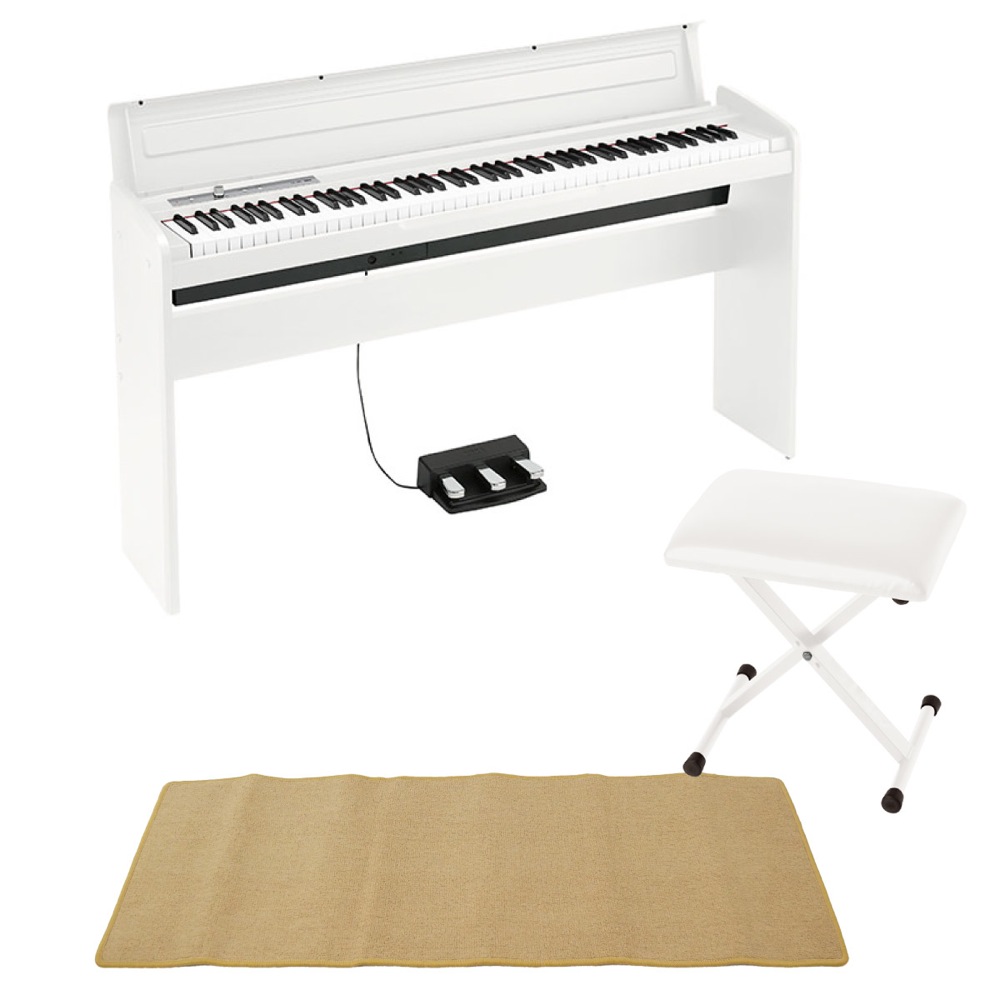 KORG LP-180 WH 電子ピアノ X型ピアノイス ピアノマット(クリーム)付き セット