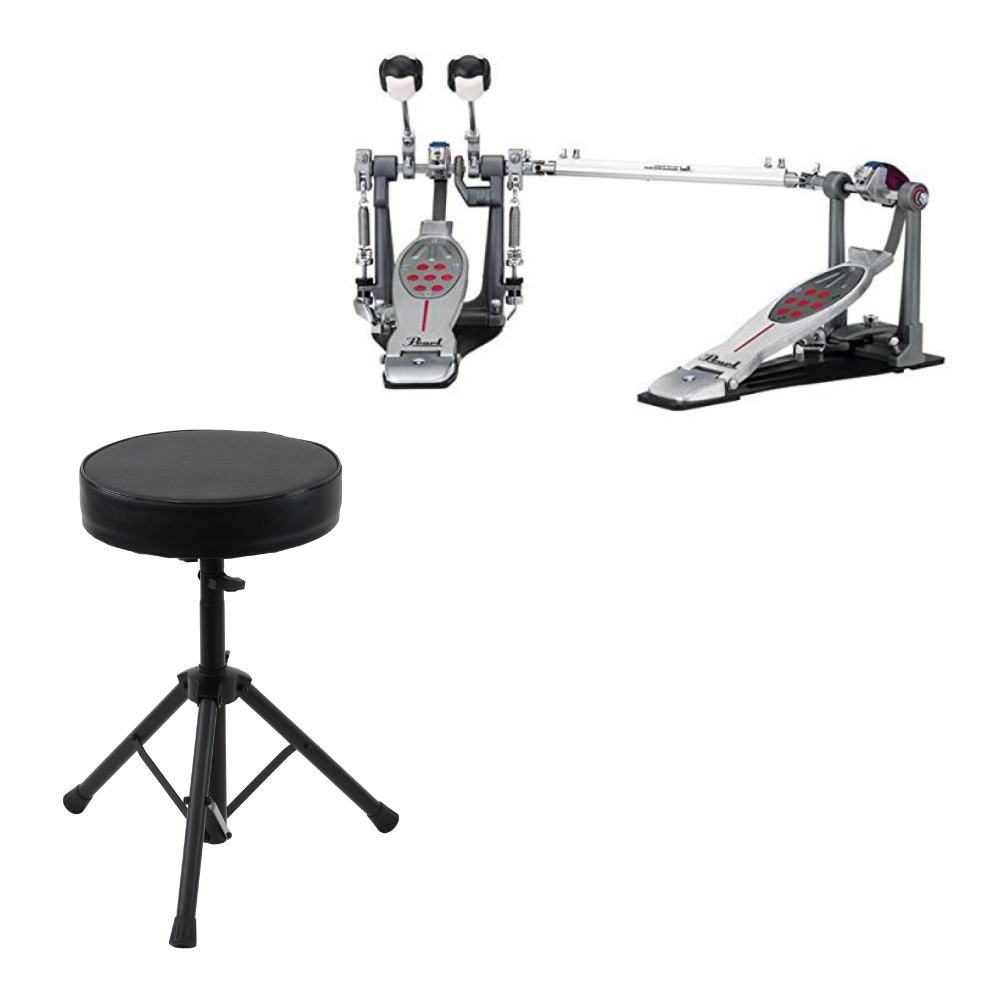 Pearl P-2052CL ELIMINATOR REDLINE DOUBLE PEDAL 左利き用モデル ドラムツインペダル Dicon Audio SB-005 ドラムスローン付きセット