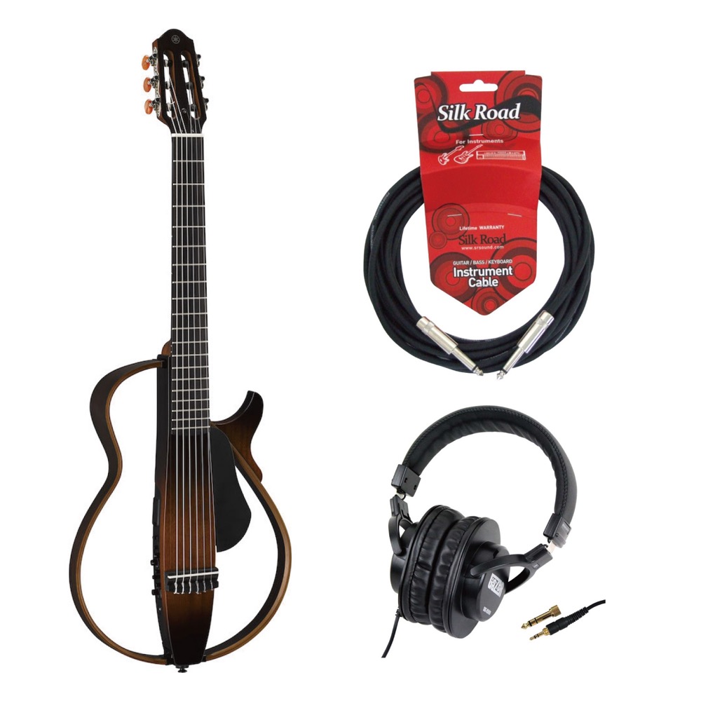 YAMAHA SLG200N TBS サイレントギター SD GAZER SDG-H5000 モニターヘッドホン ギターケーブル付きセット