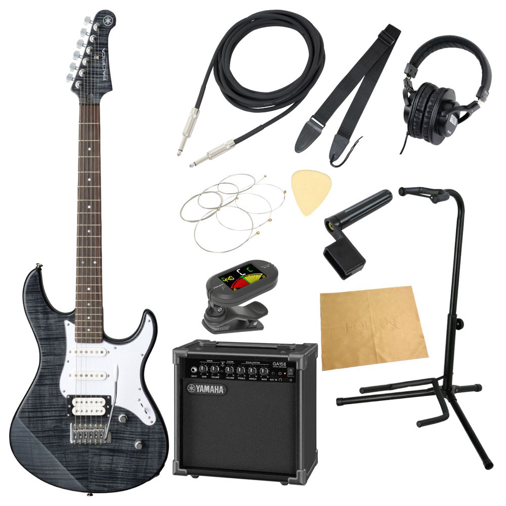YAMAHA PACIFICA212VFM TBL エレキギター YAMAHA GA15II アンプ付き 入門11点セット