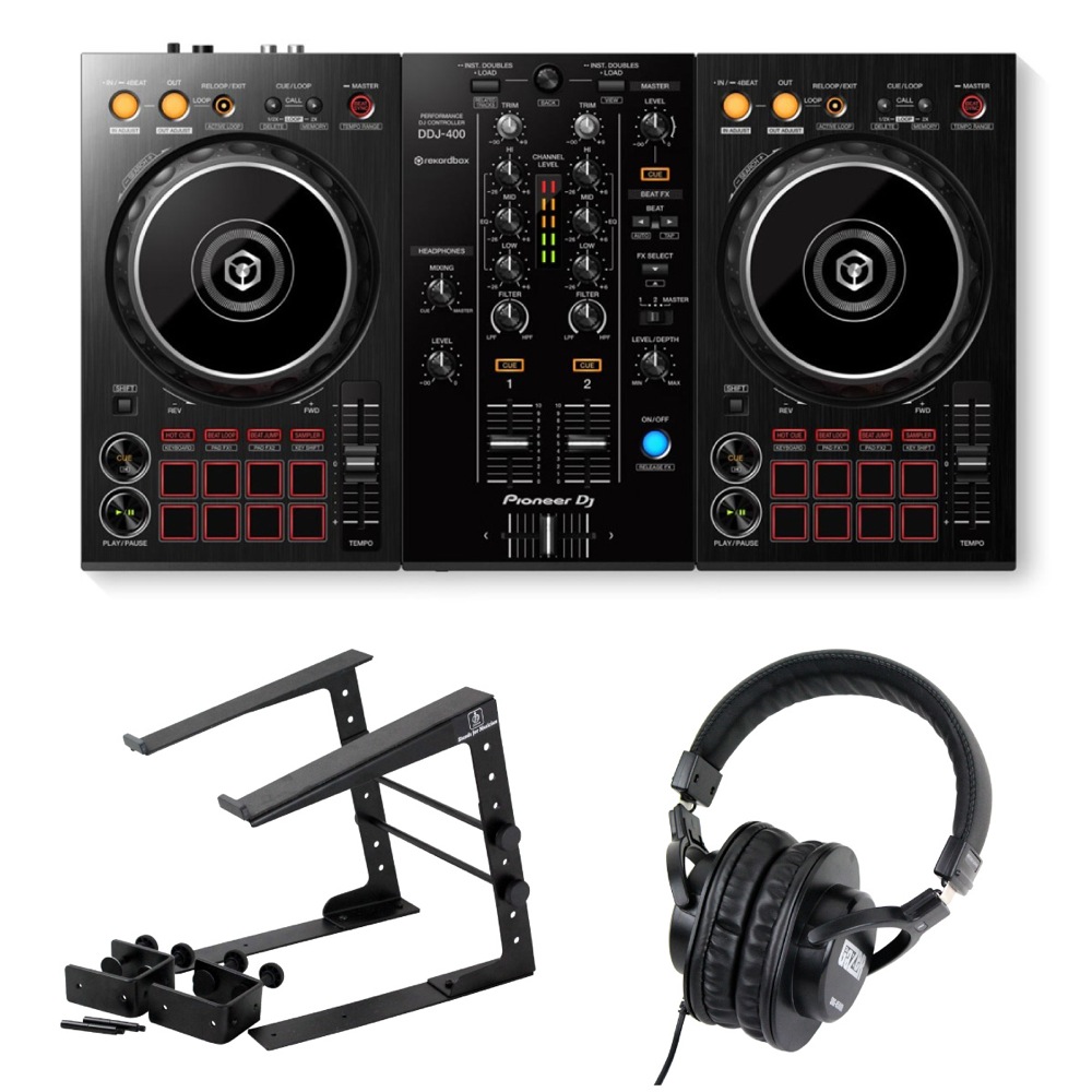 Pioneer DJ DDJ-400 DJコントローラー SD GAZER ヘッドホン ラップトップスタンド付きセット