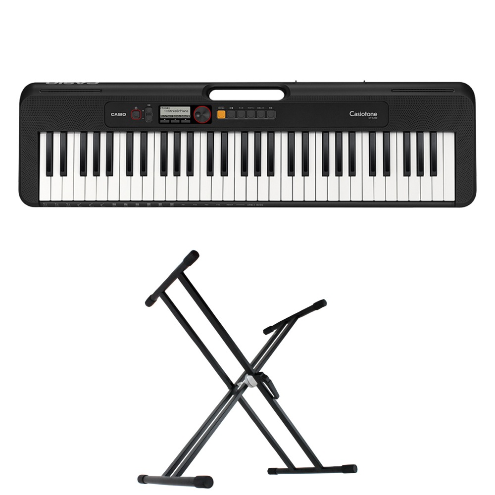 CASIO CT-S200 BK Casiotone 61鍵盤 キーボード キーボードスタンド 2点セット [鍵盤 Aset]