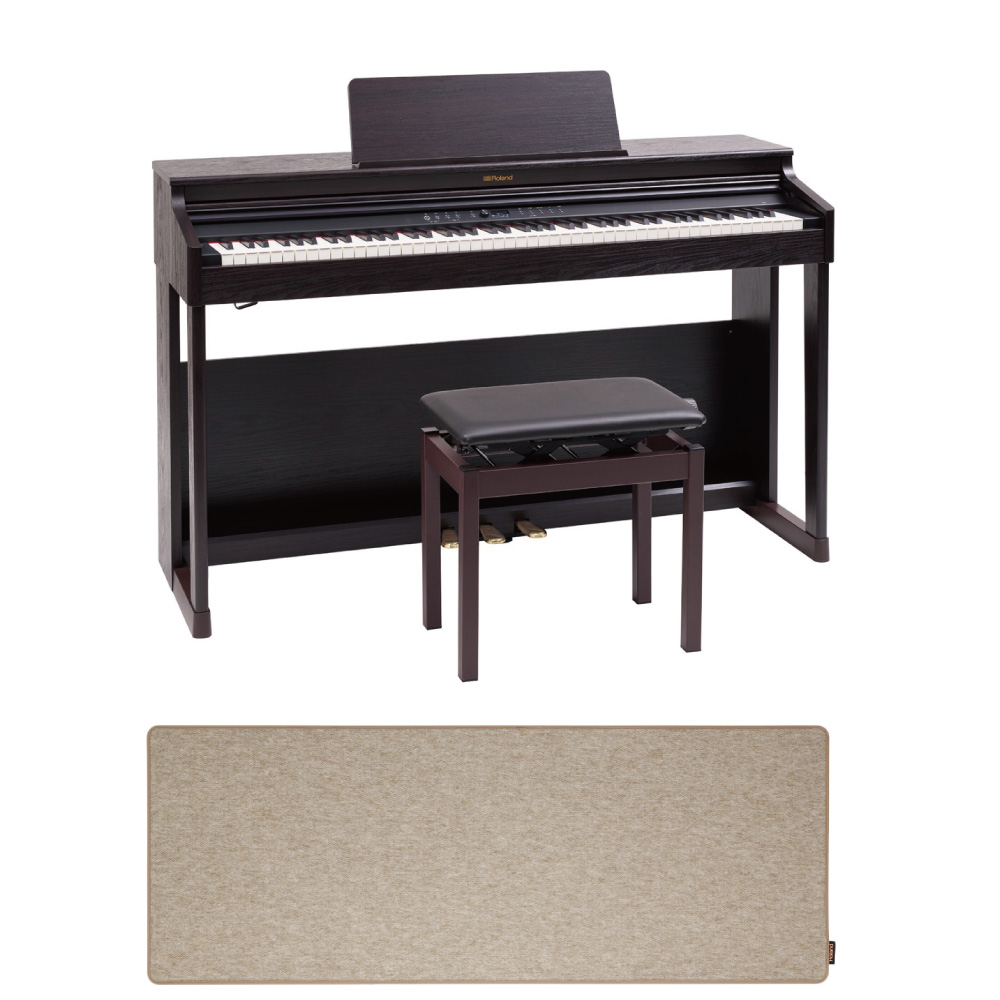 Roland RP701-DR Digital Piano ダークローズウッド調仕上げ デジタルピアノ 高低自在椅子＆セッティングマット付き 【組立設置無料サービス中】
